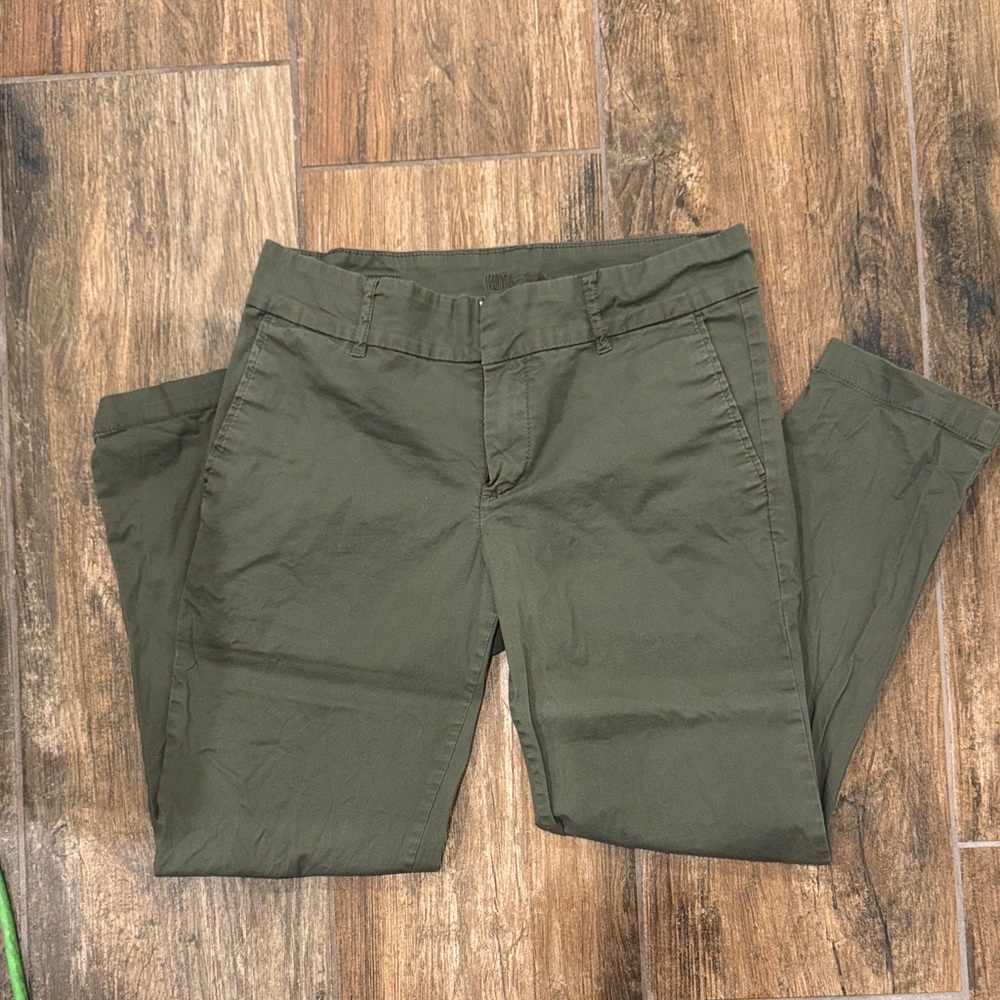 Olive Green Ankle Chino Pants